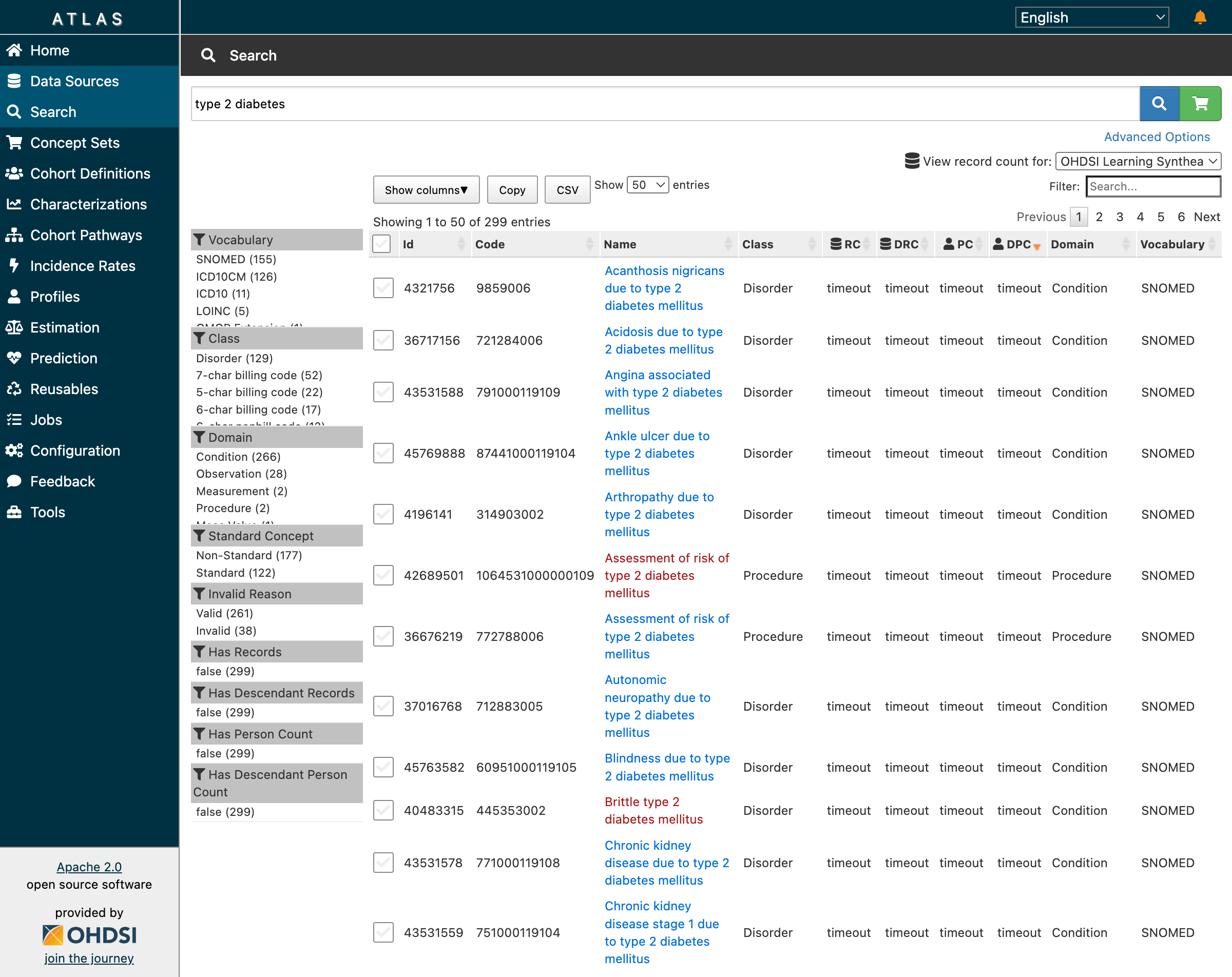 Vocabulary Search for Type 2 Diabetes